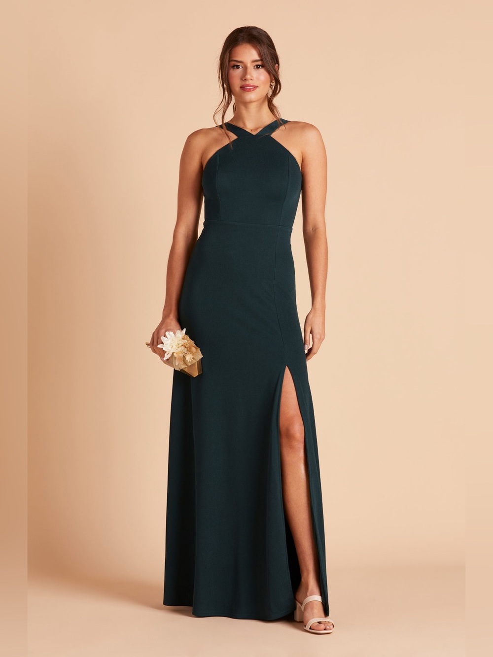 Birdy Grey Teal Maxi Dress with Crisscross Halter